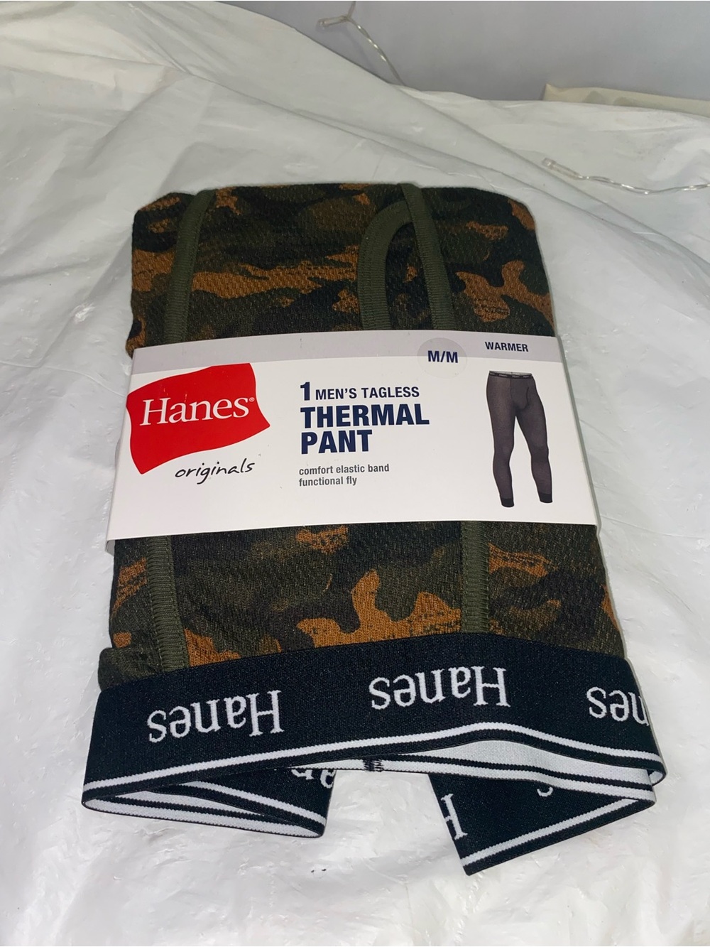 Hanes Men's Tagless Thermal Pant - Olive Camo